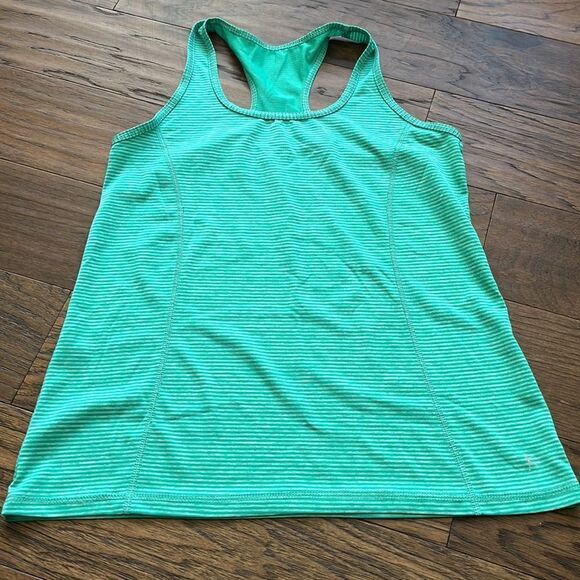 Teal Mint Green Tank Top Striped - Picture 2 of 5